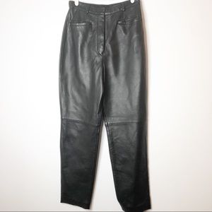 Vintage 90s dead stock leather high rise pants NWT